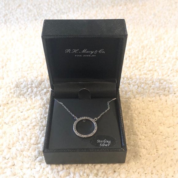Macy's Jewelry - Circle diamond silver necklace from Macy’s
